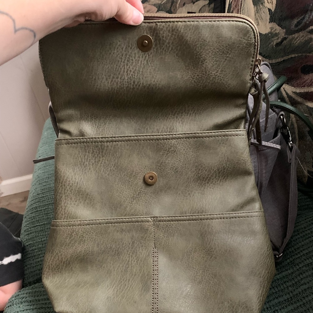 Dark olive green back pack